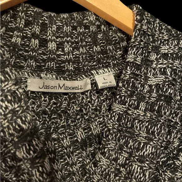 Jason Maxwell Textured Cowl Neck Sweater - Brown and Gray - Picture 4 of 4